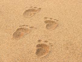 Baby Footprints On Beach Picture Backgrounds