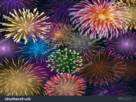 Background with Colorful Fireworks Backgrounds