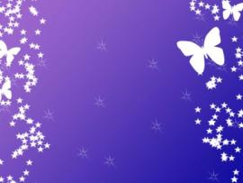 Butterfly With Stars On Purple For  Backgrounds