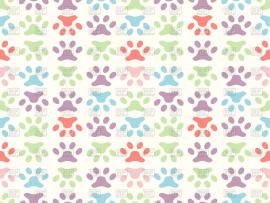 Colorful Paw Print Seamless Paw Print Backgrounds