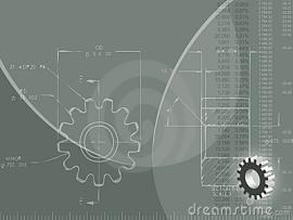 Engineering (ized) With Blueprint Of Gear Wheel Rule 3D   Slides Backgrounds