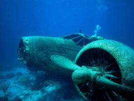 Falling Plane Underwater Hd Presentation Backgrounds