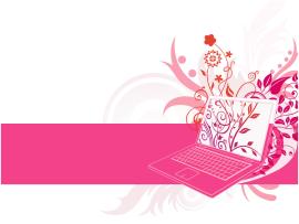 Floral Laptop Design  PPT Templates Picture Backgrounds