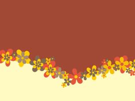 Flowers Design  Brown Flowers Grey White Yellow  PPT   Backgrounds