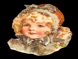 Girl Christmas Snow Image Design Backgrounds