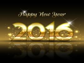 Gold 2016 New Year Vector  Free Template Backgrounds