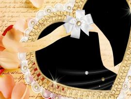 Golden Heart Wedding Frame image Backgrounds