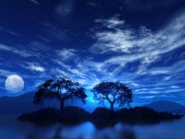 Night Reflection Blue Sky Template Backgrounds