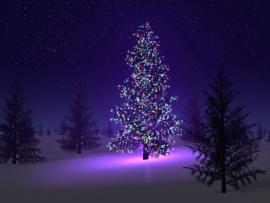 Purple Christmas Trees Clipart Backgrounds