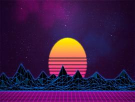 Retrowave 80s Clip Art Backgrounds