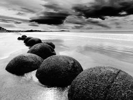 Stone sea black white landscape Backgrounds