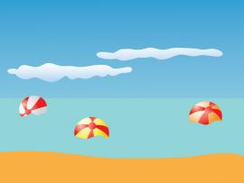 Summer Beach and Balls PPT Art Backgrounds