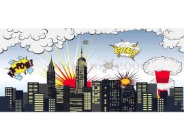 Superhero City Building Photography Studio Photo Backdrop   Graphic Backgrounds