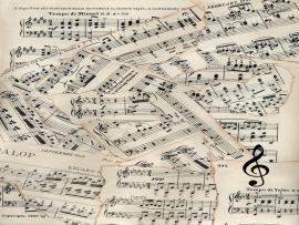 Vintage Sheet Music Patchwork Wallpaper Backgrounds