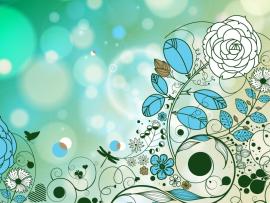 Vintage Style Flowers   Beige Black Blue  Art Backgrounds