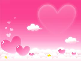 Violet Heart Clouds Backgrounds