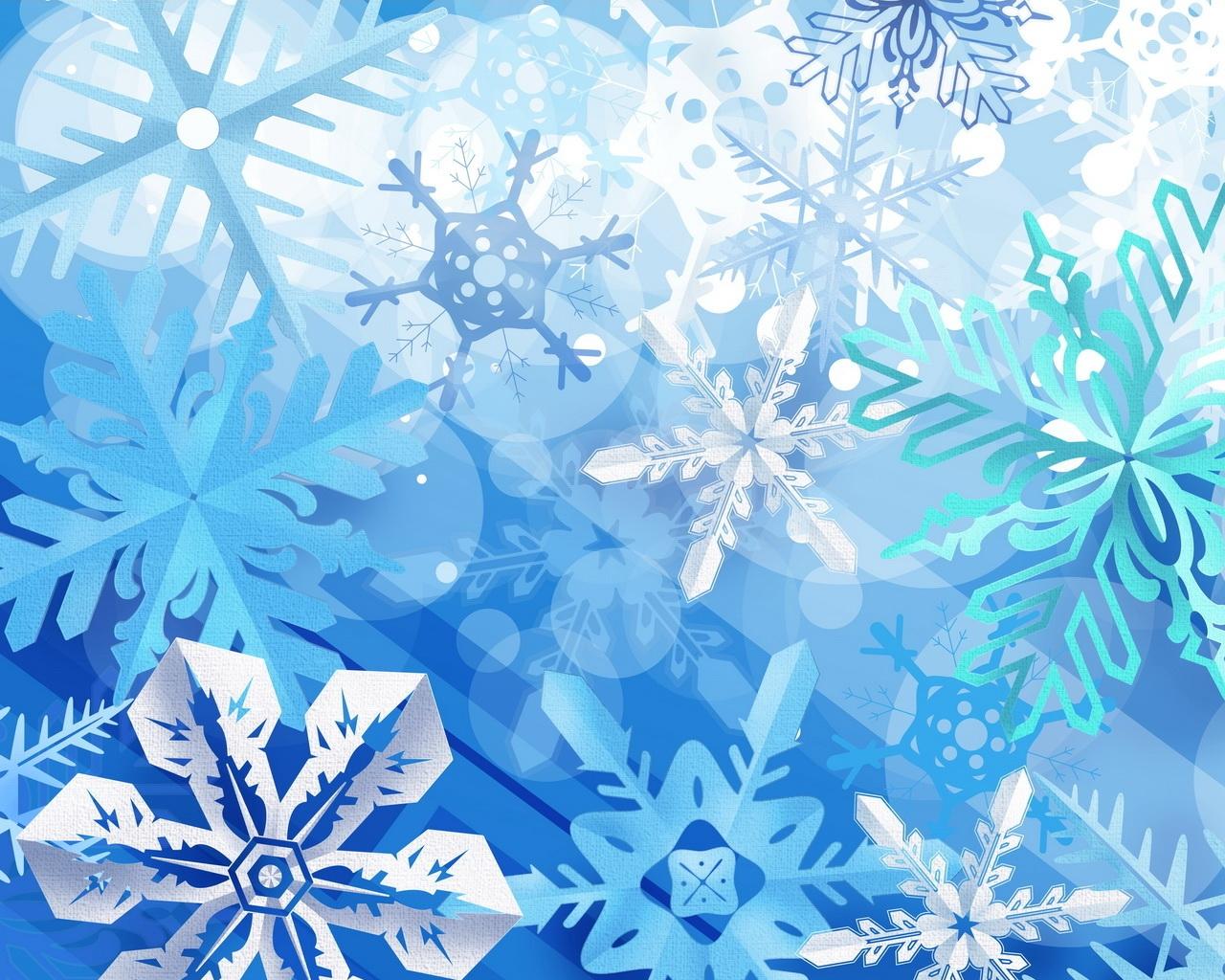 Abstract Winter Snowflakes Graphic PPT Backgrounds
