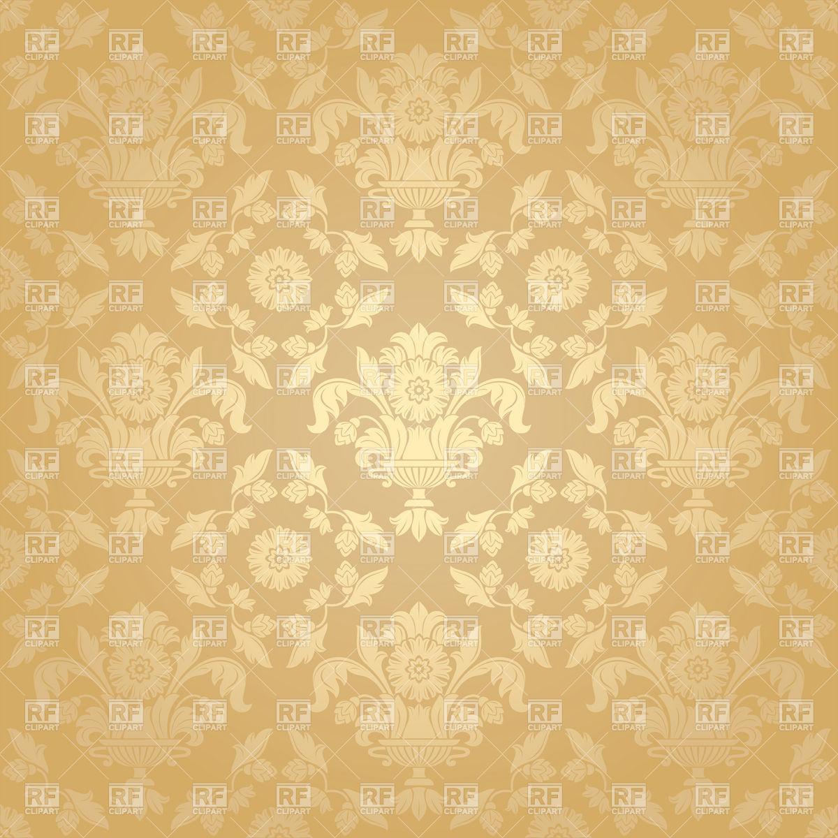 Beige Victorian With Floral Pattern PPT Backgrounds