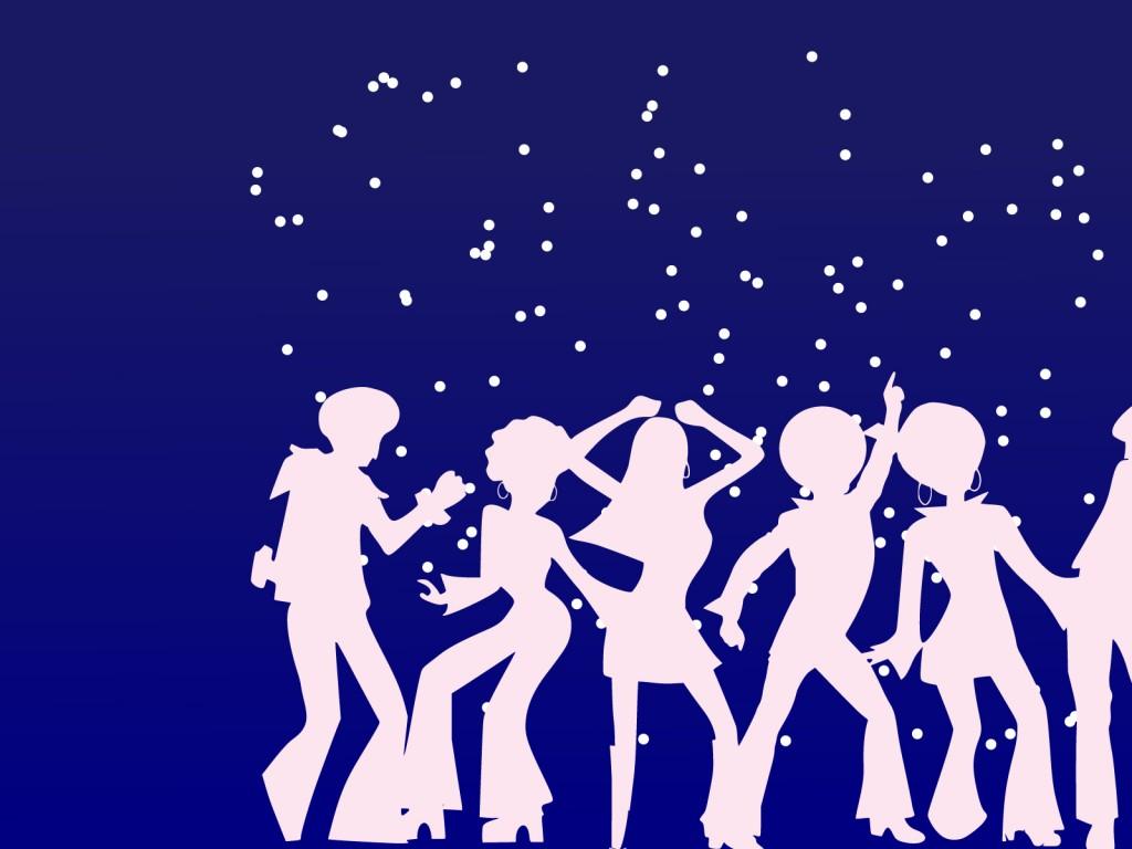 Dis Dancers For Party  Holiday Music  PPT Slides PPT Backgrounds