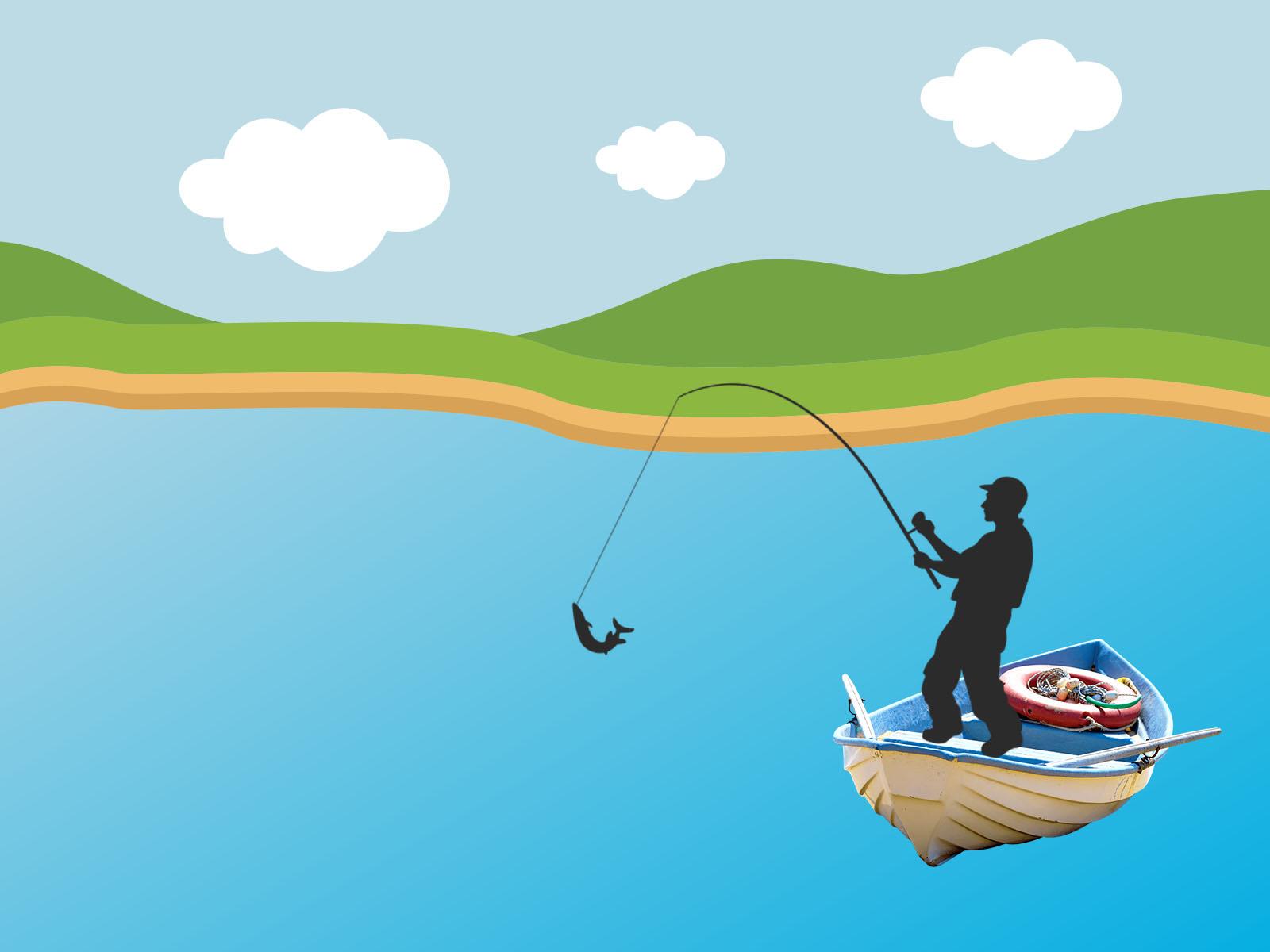 Fisherman Hunting PPT Backgrounds