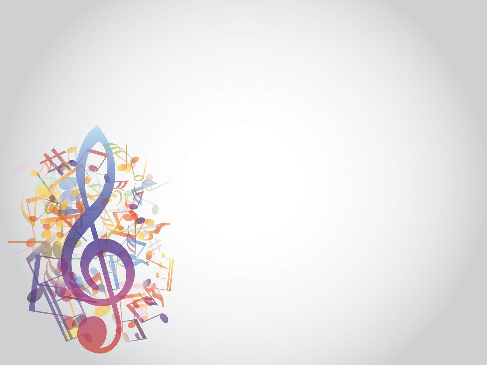 Grey Music Notes Wallpaper PPT Backgrounds