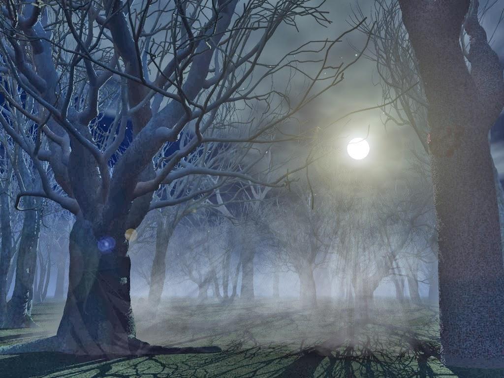 Hindi Motivational Spooky Forest PPT Backgrounds