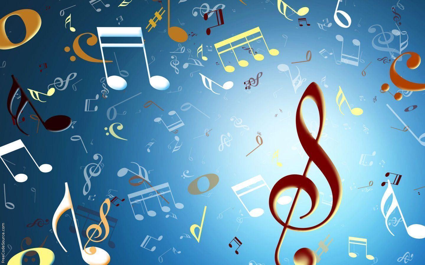 Music Notes Colorful Picture PPT Backgrounds