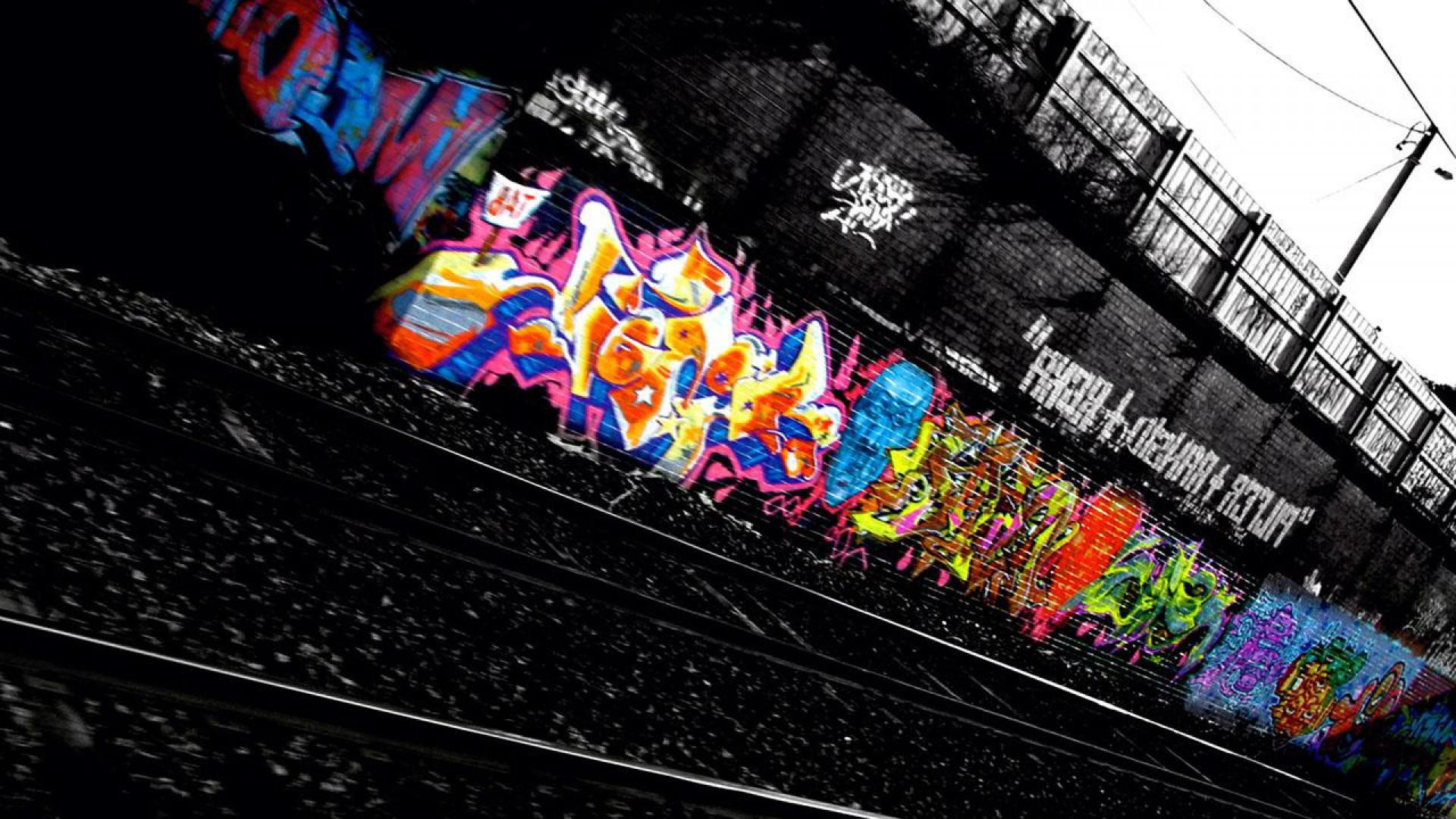 Railway Graffiti Image Frame PPT Backgrounds