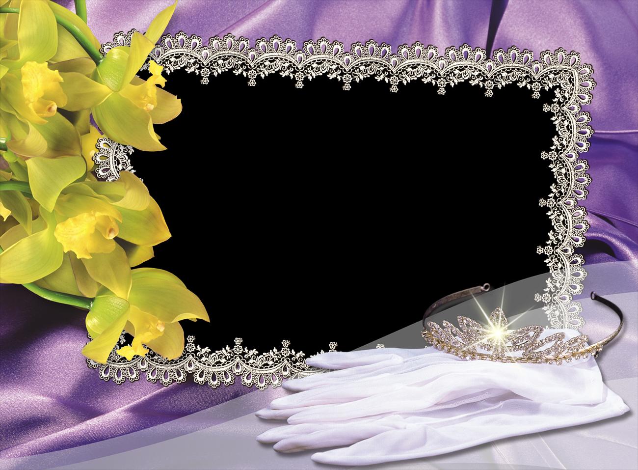 Yellow Rose With Wedding Frame Presentation PPT Backgrounds