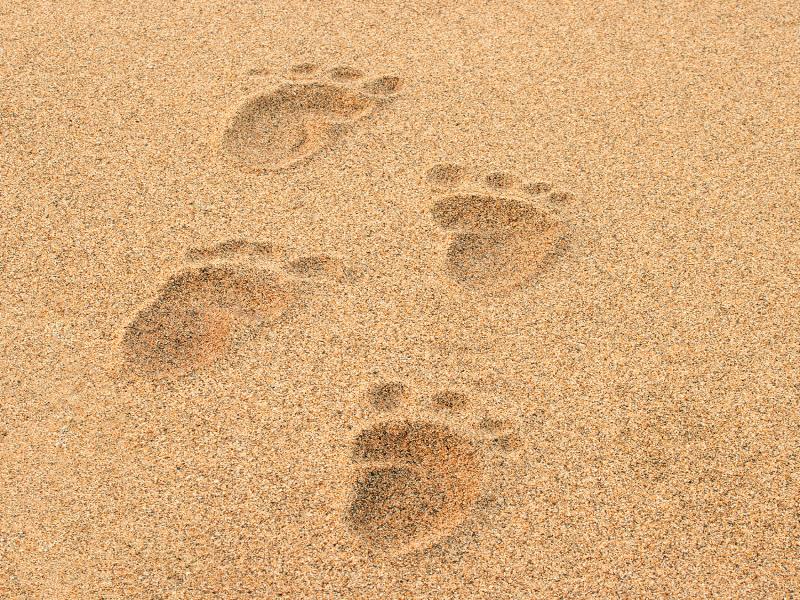 Baby Footprints On Beach Picture Backgrounds