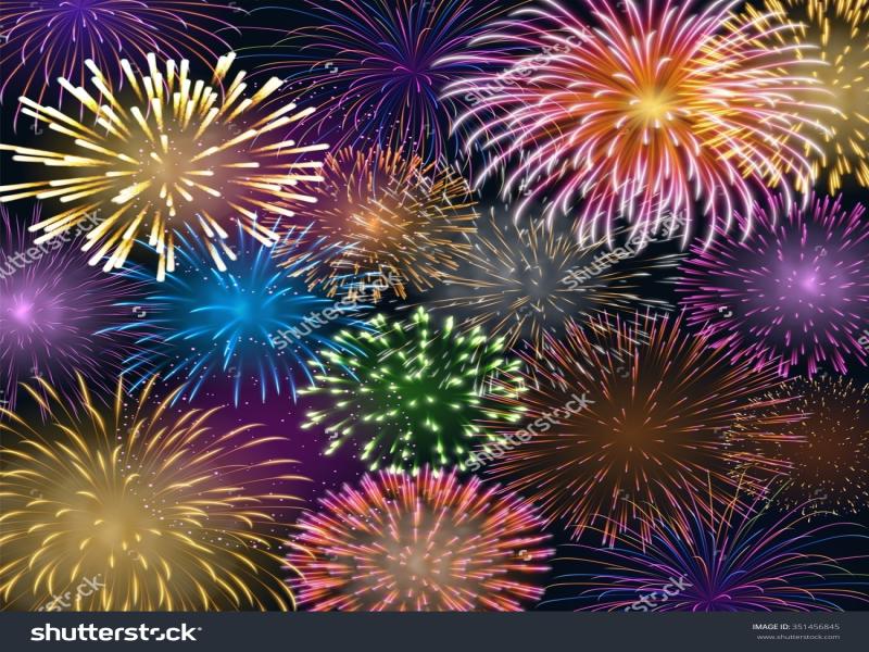 Background with Colorful Fireworks Backgrounds