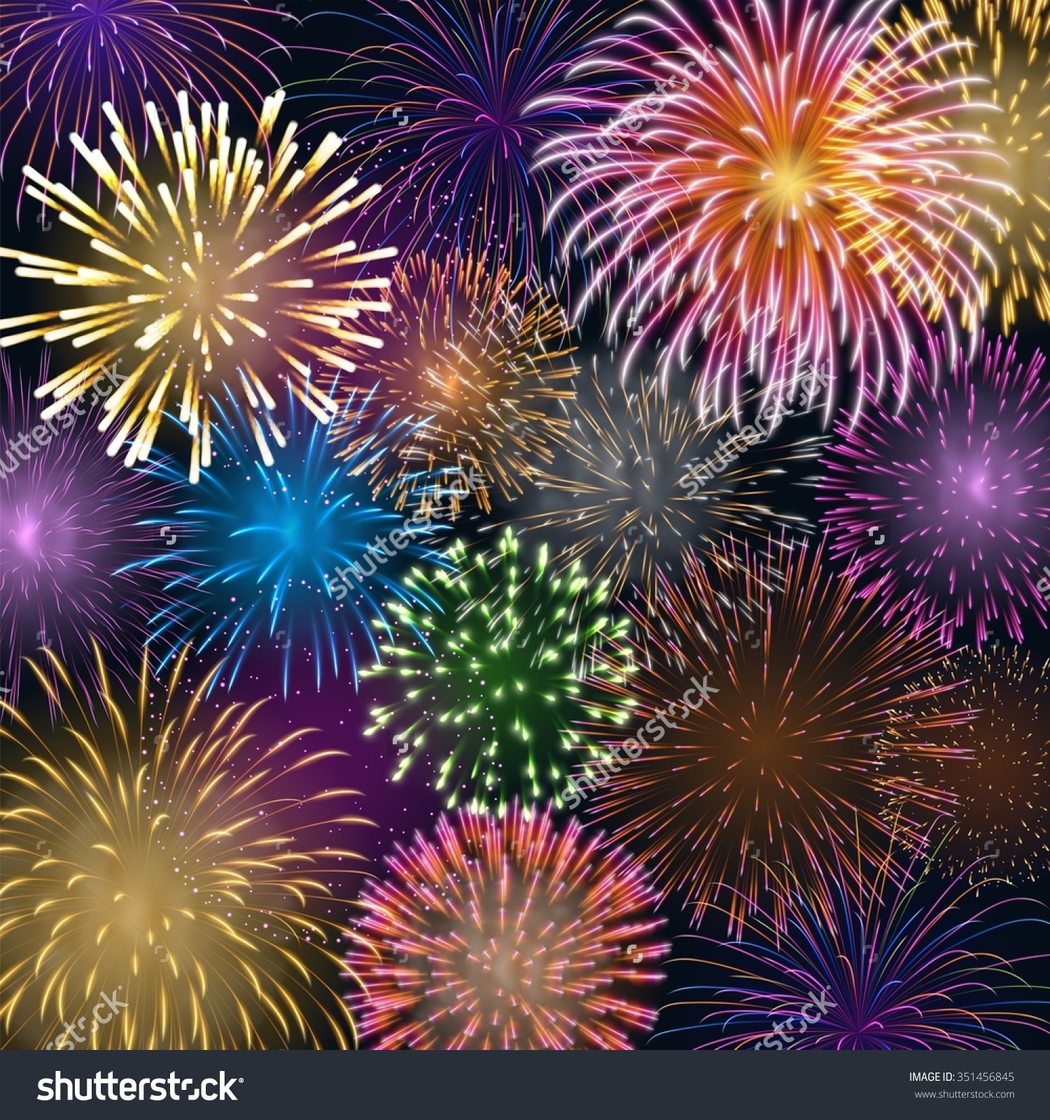 Background with Colorful Fireworks