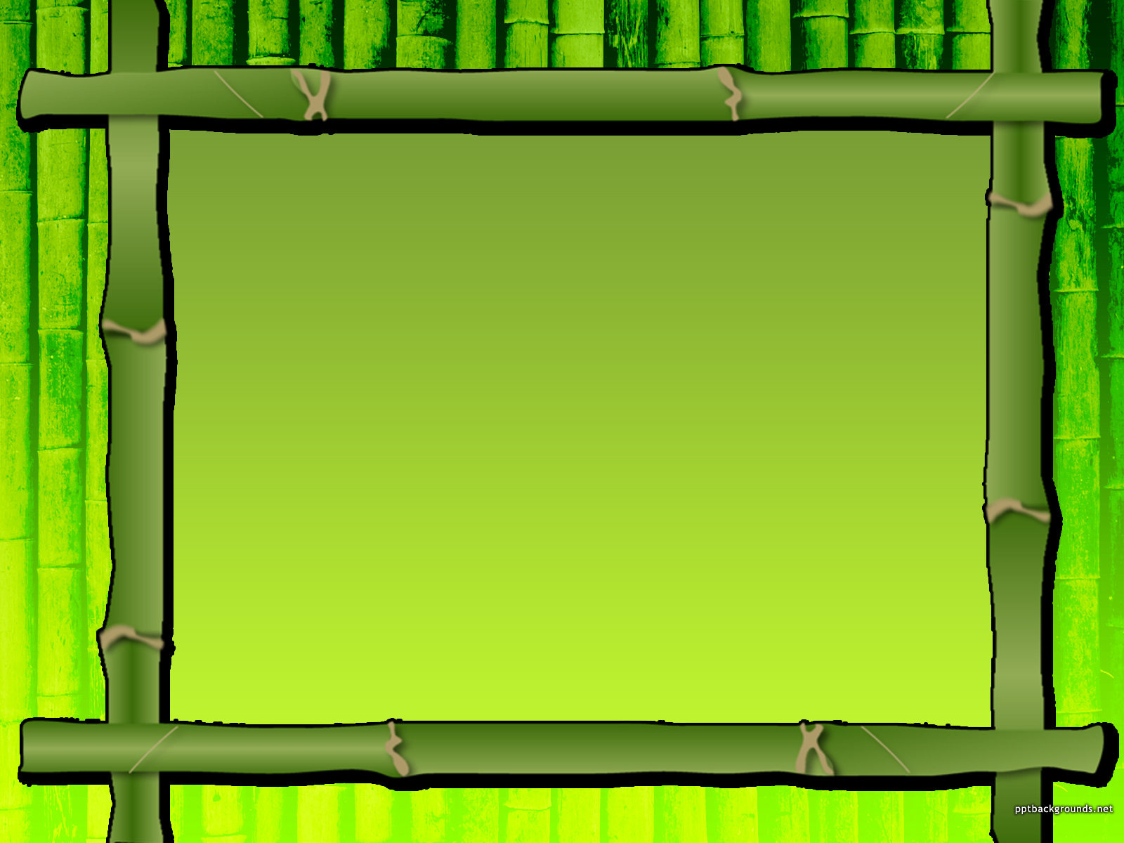 Bamboo Border Image Slide Template Graphic Backgrounds for Powerpoint