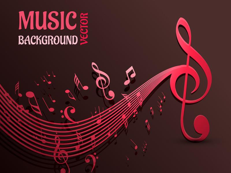Beautiful Music Notes Vector  Free Vector Art   Template Backgrounds