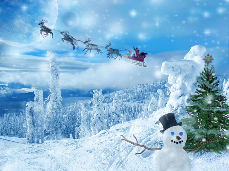 Blue and White Free Christmas Frame Backgrounds