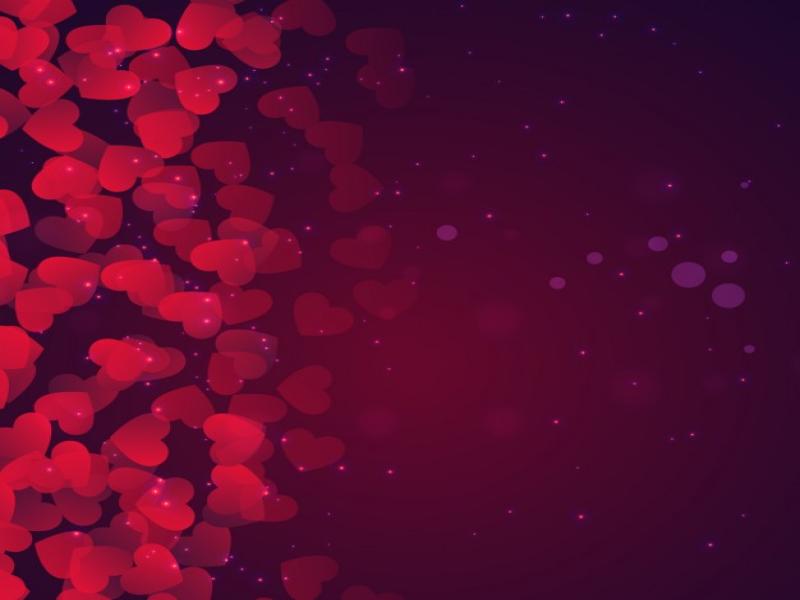 Bokeh Valentines Day In Purple Tones Vector  Free Design Backgrounds