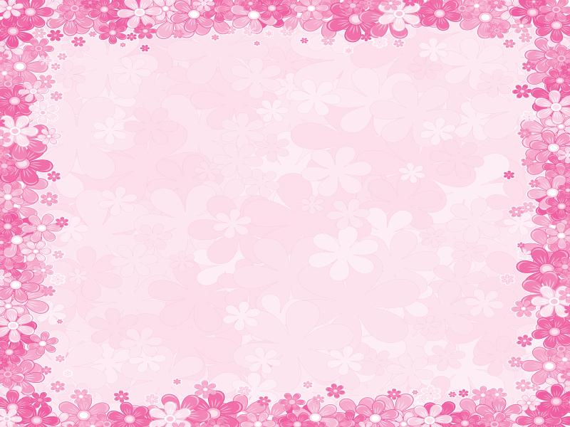 Borders Pink Floral Frames  Graphic PPT Backgrounds