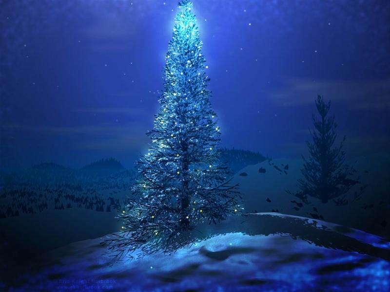 Christmas Tree and Santa Clauss For Desktop  Design Backgrounds