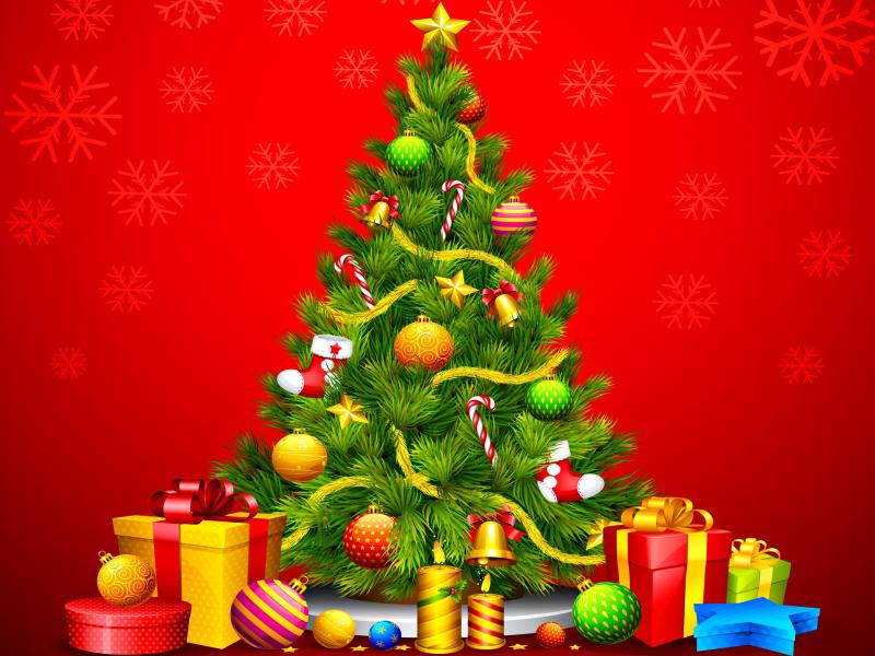 Christmas Tree Fireplace Backgrounds