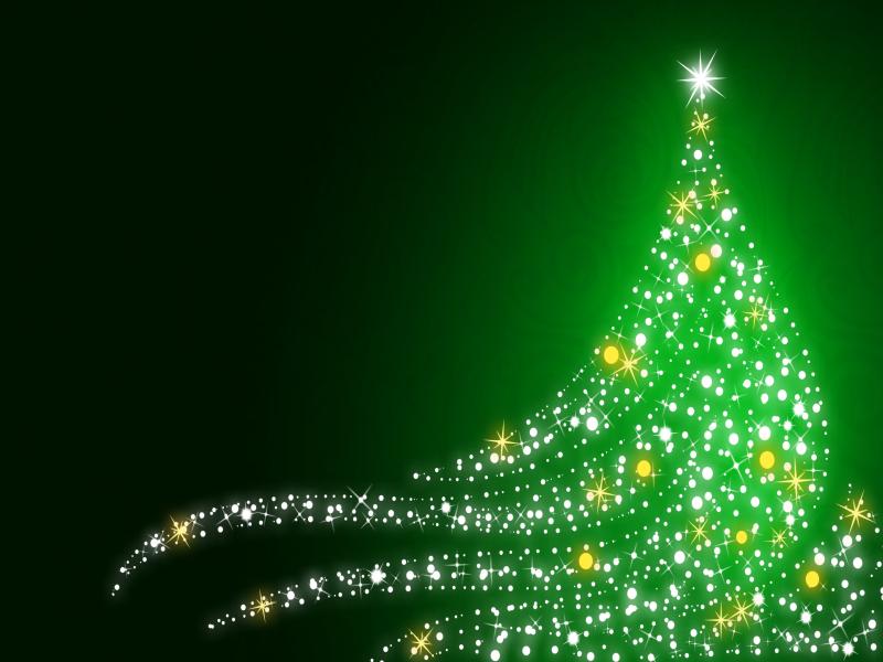 Christmass Shimmering Christmas Tree On Christmas Green   Graphic Backgrounds