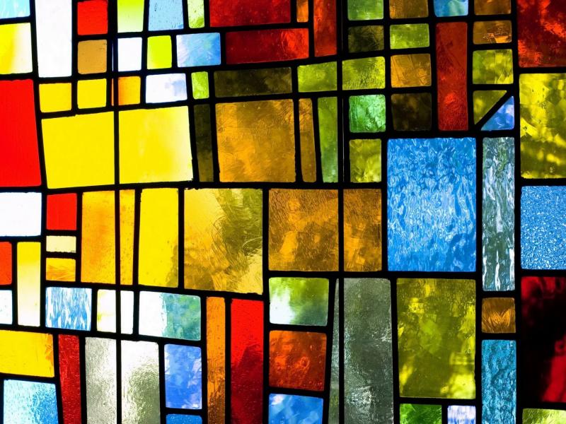 Colorful Abstract Stained Glass Slides Backgrounds