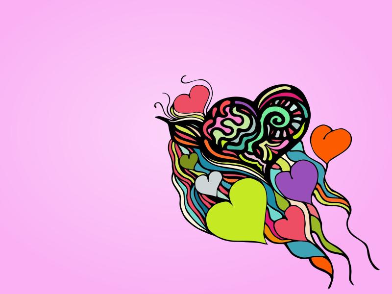 Colorful Heartbeat Backgrounds