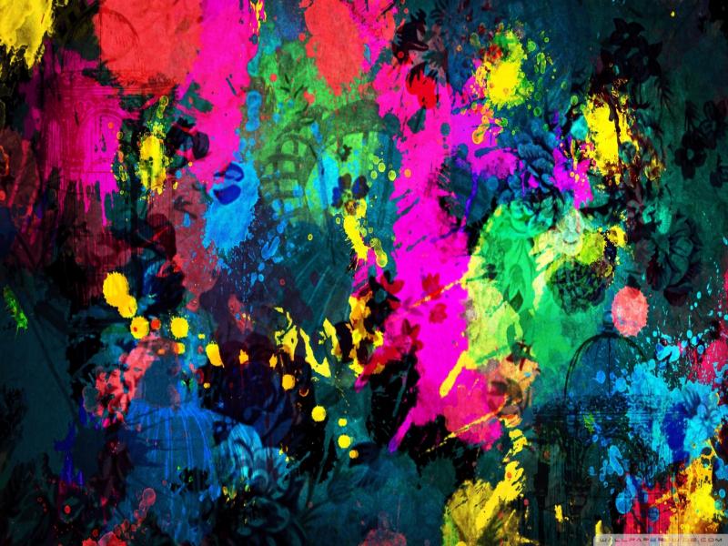 Colorful Paint Splatter Images Presentation Backgrounds