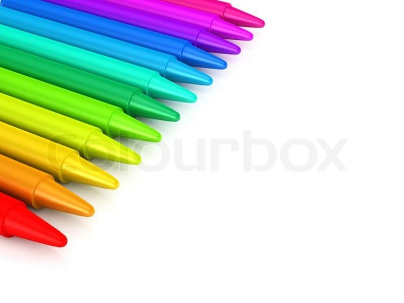 Crayons Colour Crayons Over White Backgrounds