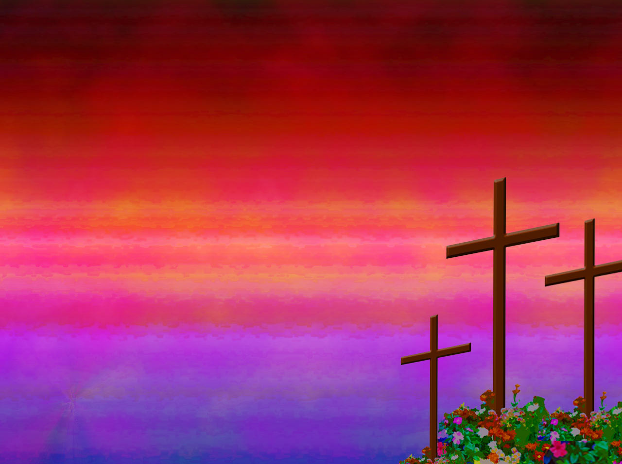 Cross Christian Rose Garden Backgrounds for Powerpoint Templates - PPT ...