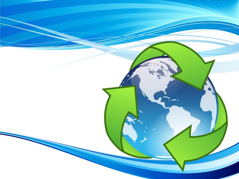 Crystal Earth Recycle  Technology  PPT Frame Backgrounds