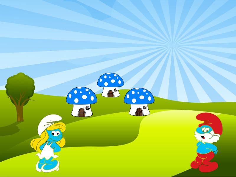 Cute Smurfs  Cartoon  PPT Clipart Backgrounds