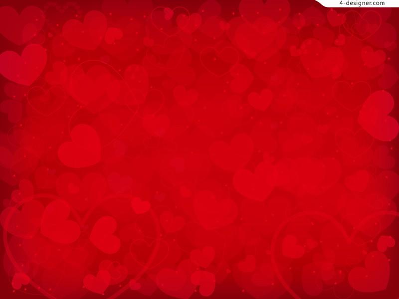 Designer  Beautiful Red Heart Vector Material Art Backgrounds