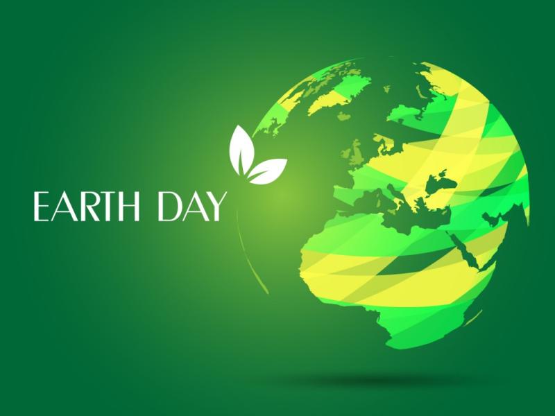 Earth Day  3D Green White  PPT Clip Art Backgrounds