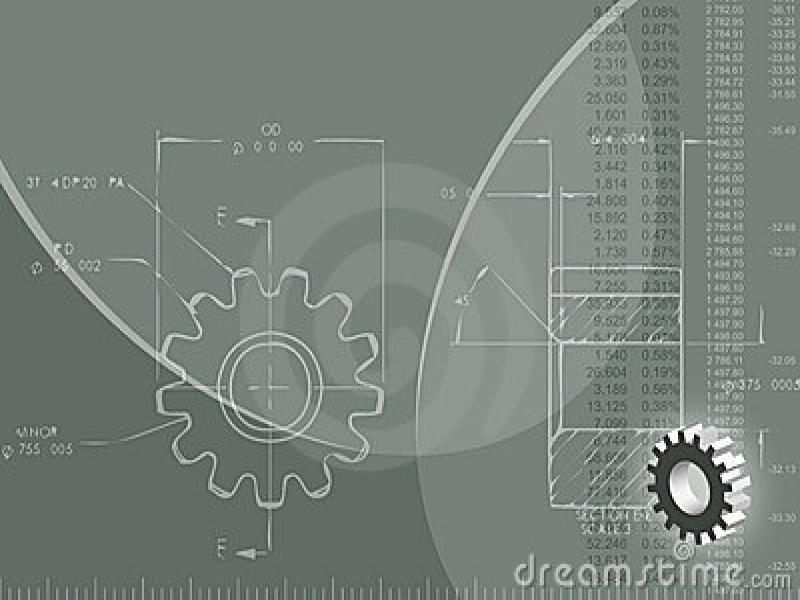 Engineering (ized) With Blueprint Of Gear Wheel Rule 3D   Slides Backgrounds